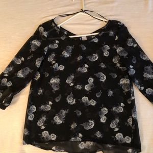 Floral see through blouse
